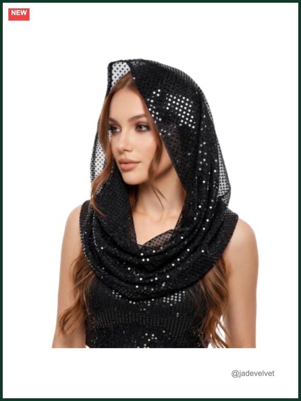 Sequin Rave Hood Sparkly Bandana Head Scarf Festival Cowl